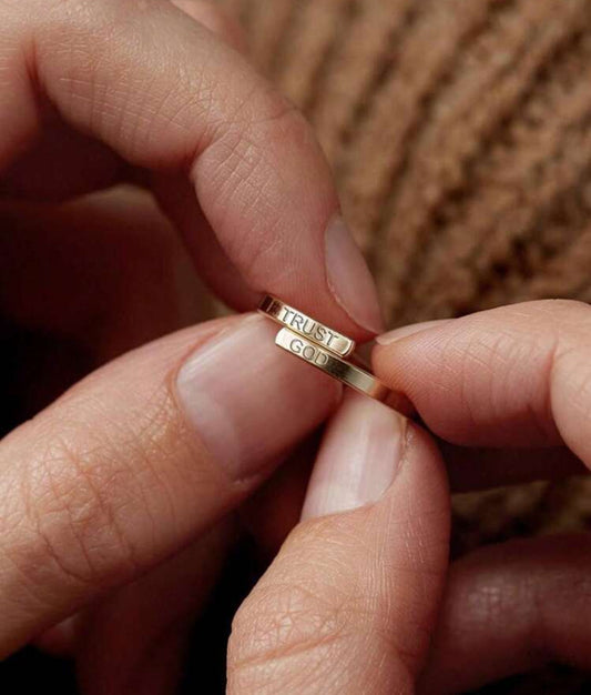 Trust God Engraved Ring - Christian Jewelry - Christian Ring  - Christian Gift (D3-5)