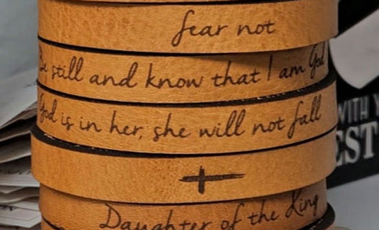 God Is In Her Thin Leather Bracelet image 0