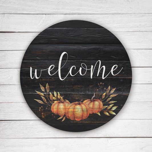 Welcome Pumpkin Black Circle image 0