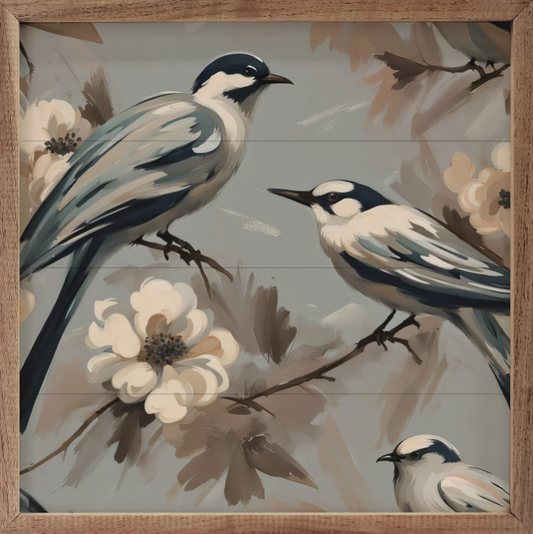 Two Birds On Floral Branch image 0