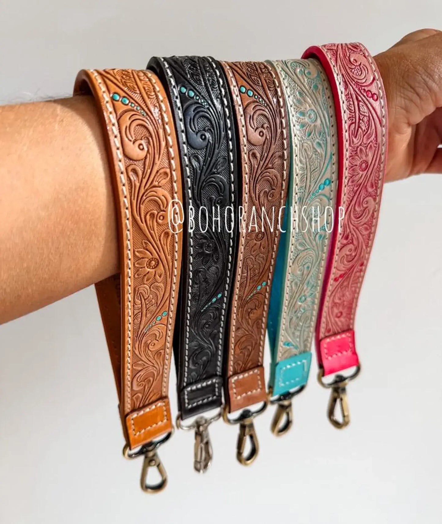 Hand Tooled Leather Keychain - Key Fob: CHUNKY