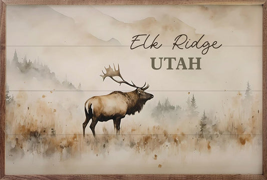 Mountain Elk Personalized Name Drop image 0