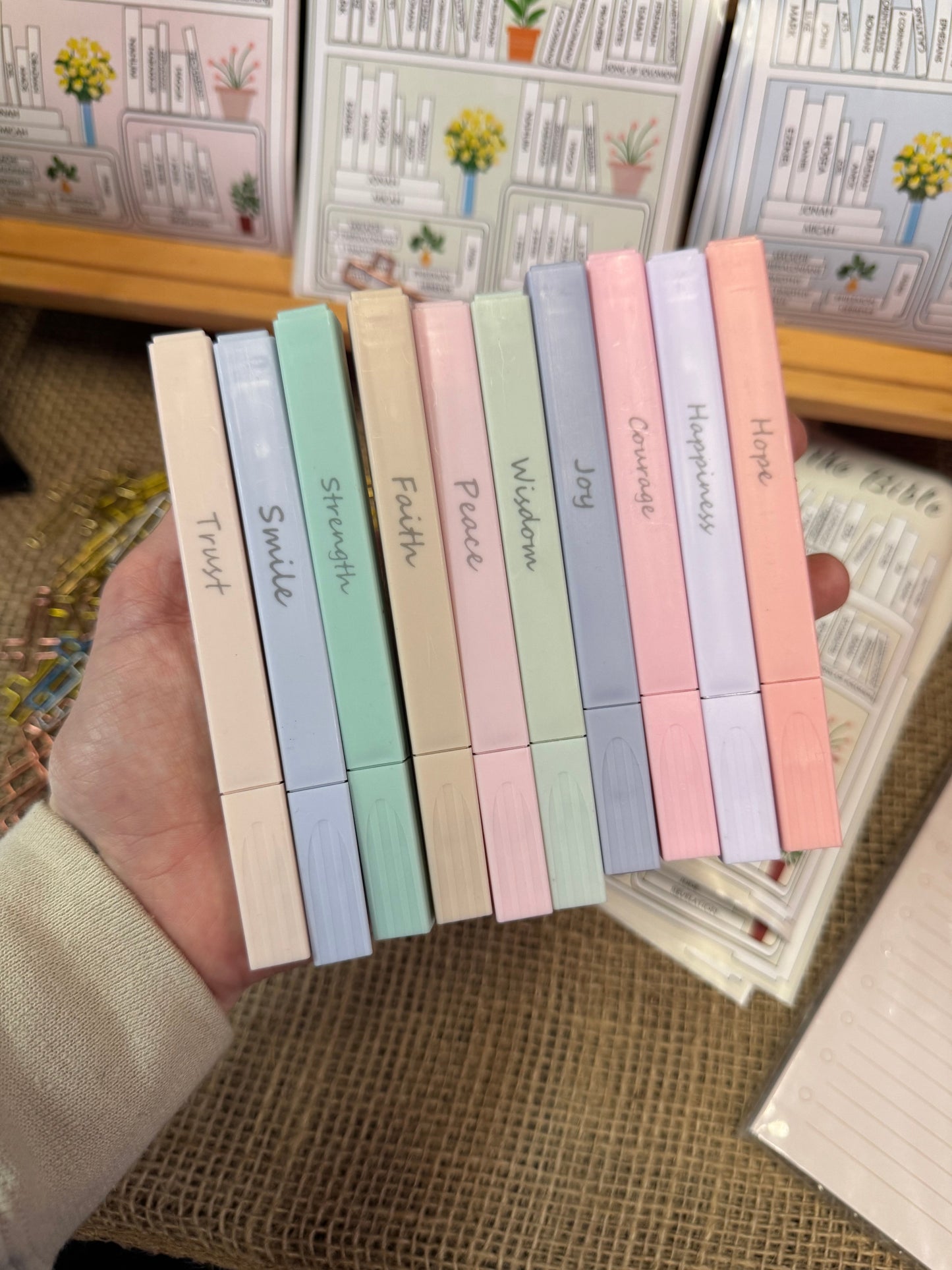 Script Bible Highlighters - Muted Pastel Bible Highlighter Set - No Bleed Through Highlighters - Bible Safe Markers - Quick Dry Highlighters - Gift