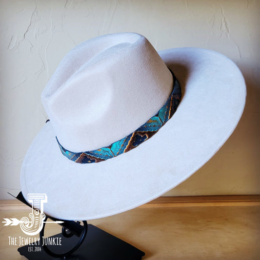 Blue Navajo Embossed Leather Hat Band Only 950a