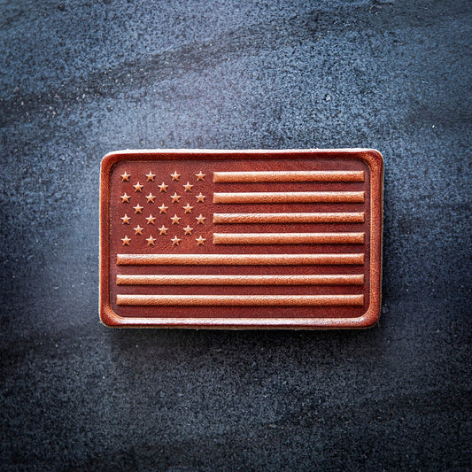 American Flag Leather Magnet Block Style