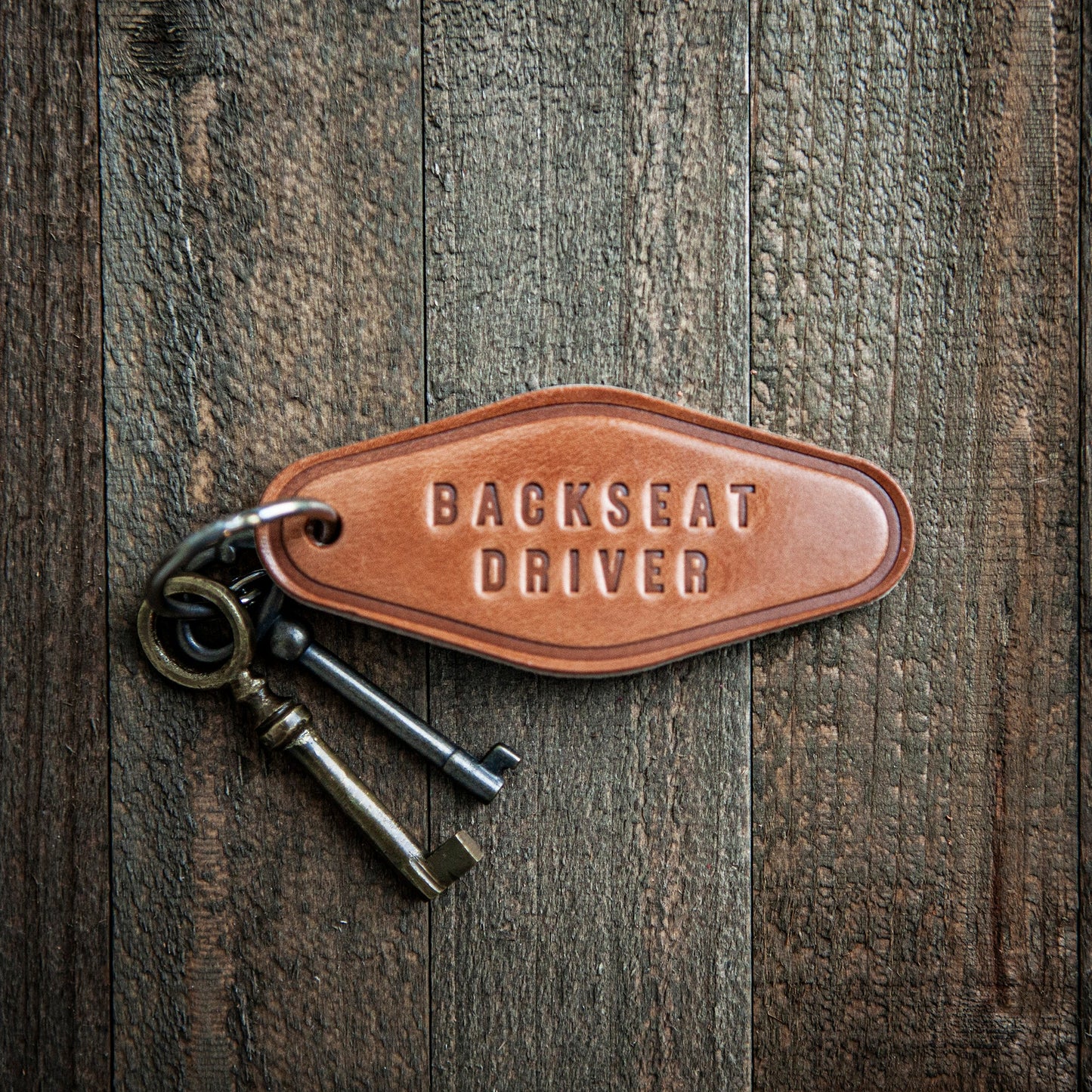 Backseat Driver Leather Keychain Motel Style