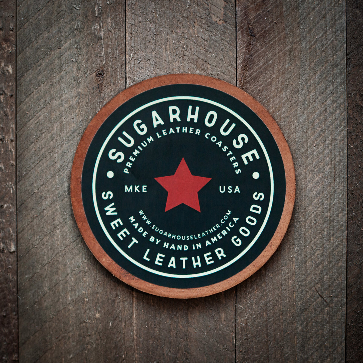 Abilene Texas Bronco Leather Coaster