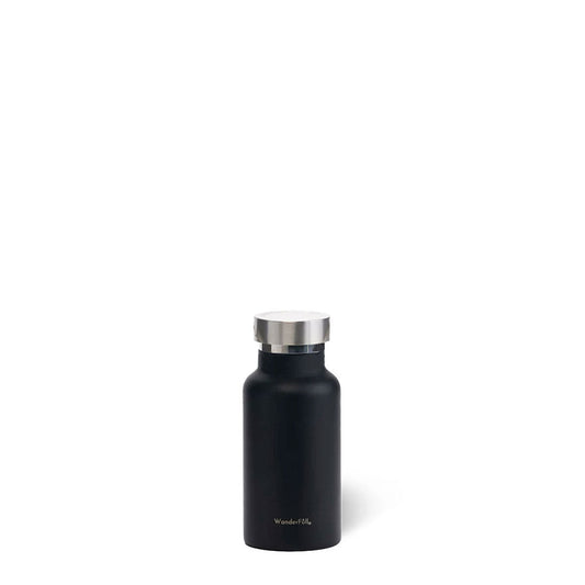 Mini Insulated Water Bottle- 350 ml- Black with Silver top
