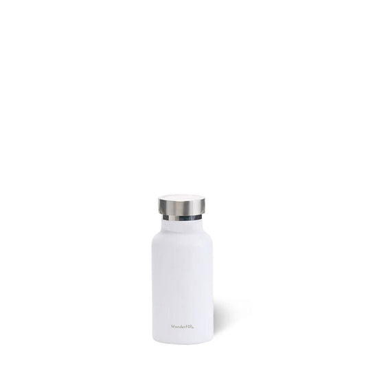 Mini Insulated Water Bottle- 350 ml-  White with Silver top