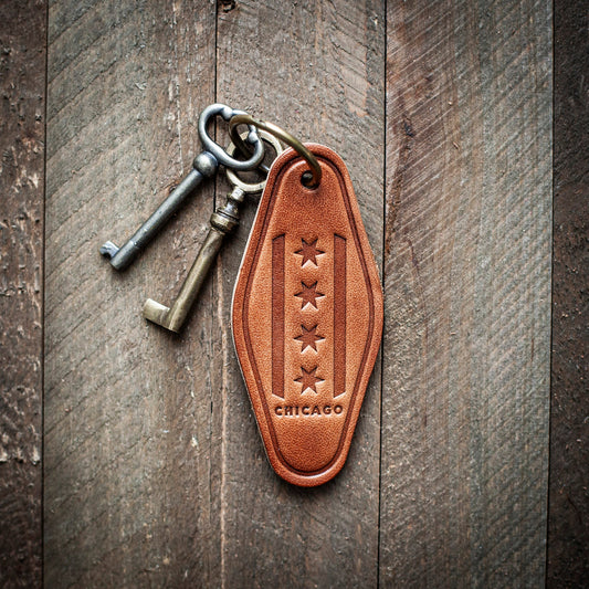 Chicago Stars Leather Keychain Motel Style