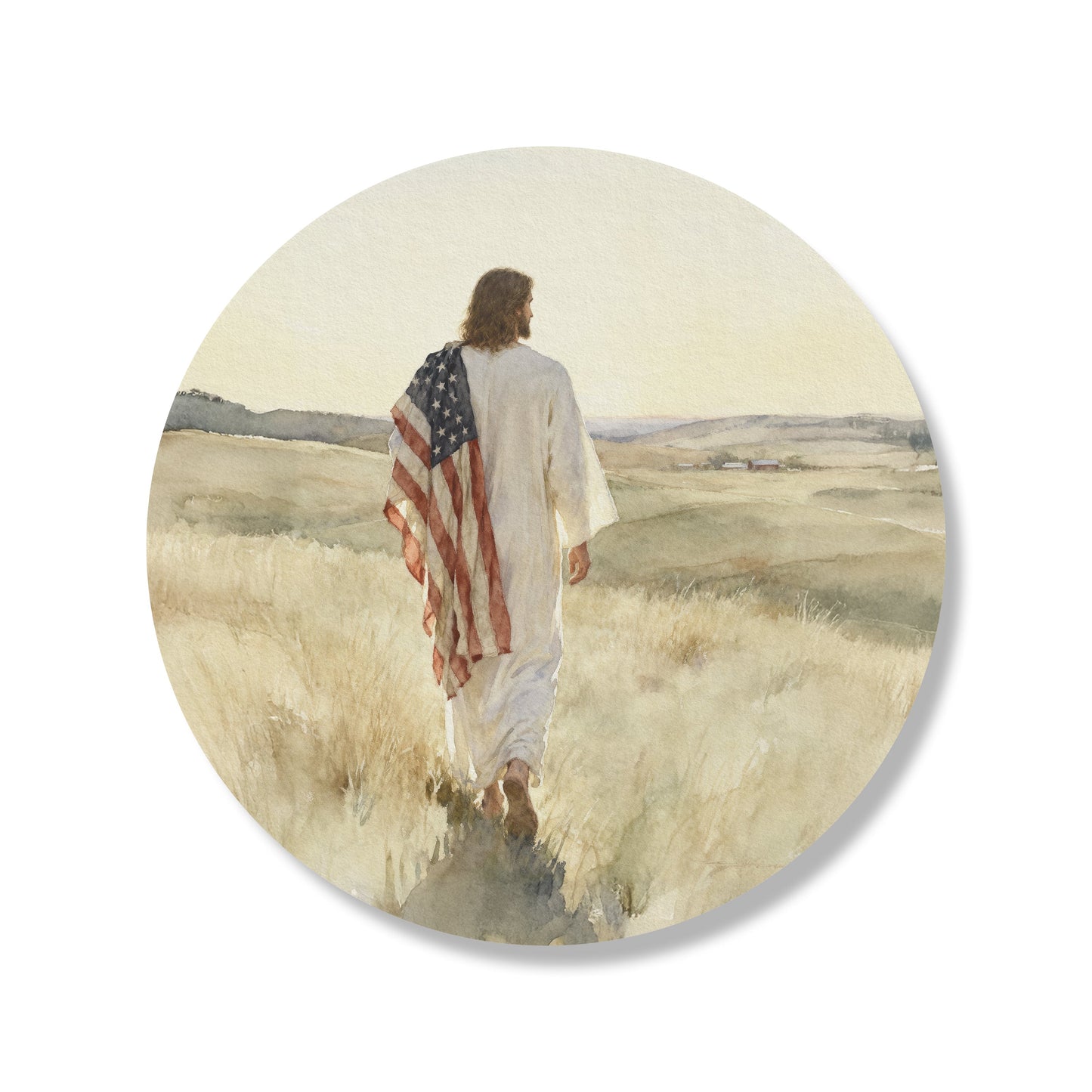 Jesus And The American Flag Circle