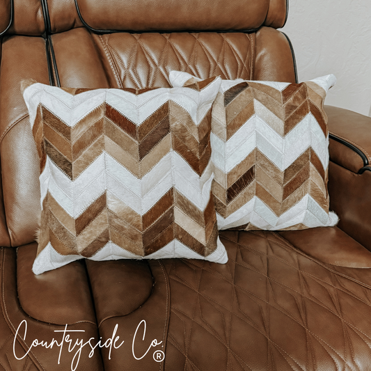 Chevron Cowhide Throw Pillow Cover