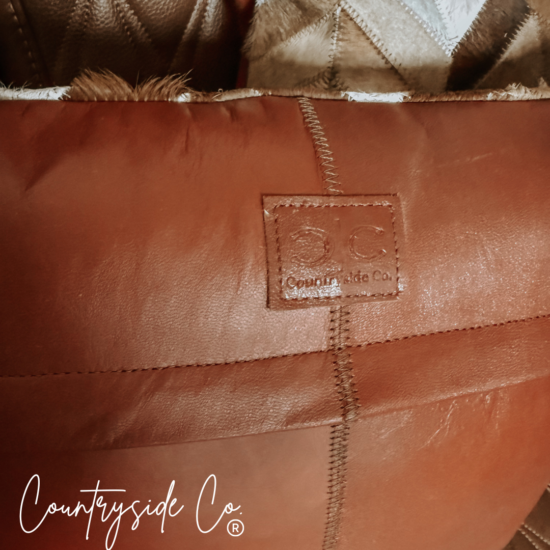 Chevron Cowhide Throw Pillow Cover