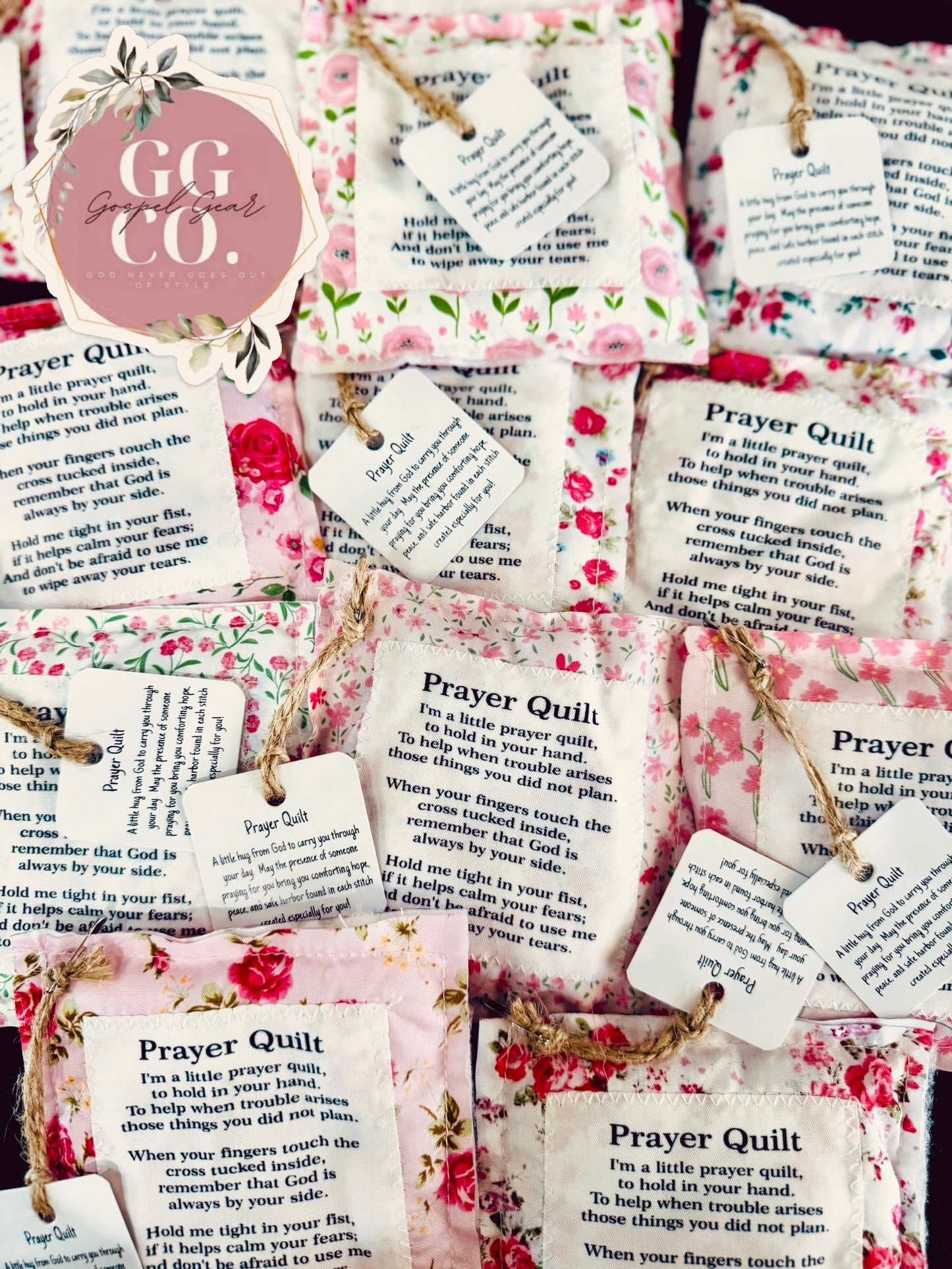 Floral Pink Pocket Prayer Quilt, Prayer Quilt, Faith In Your Hands, Handmade, Mothers Day, Prayer Cloth, Christian Gift