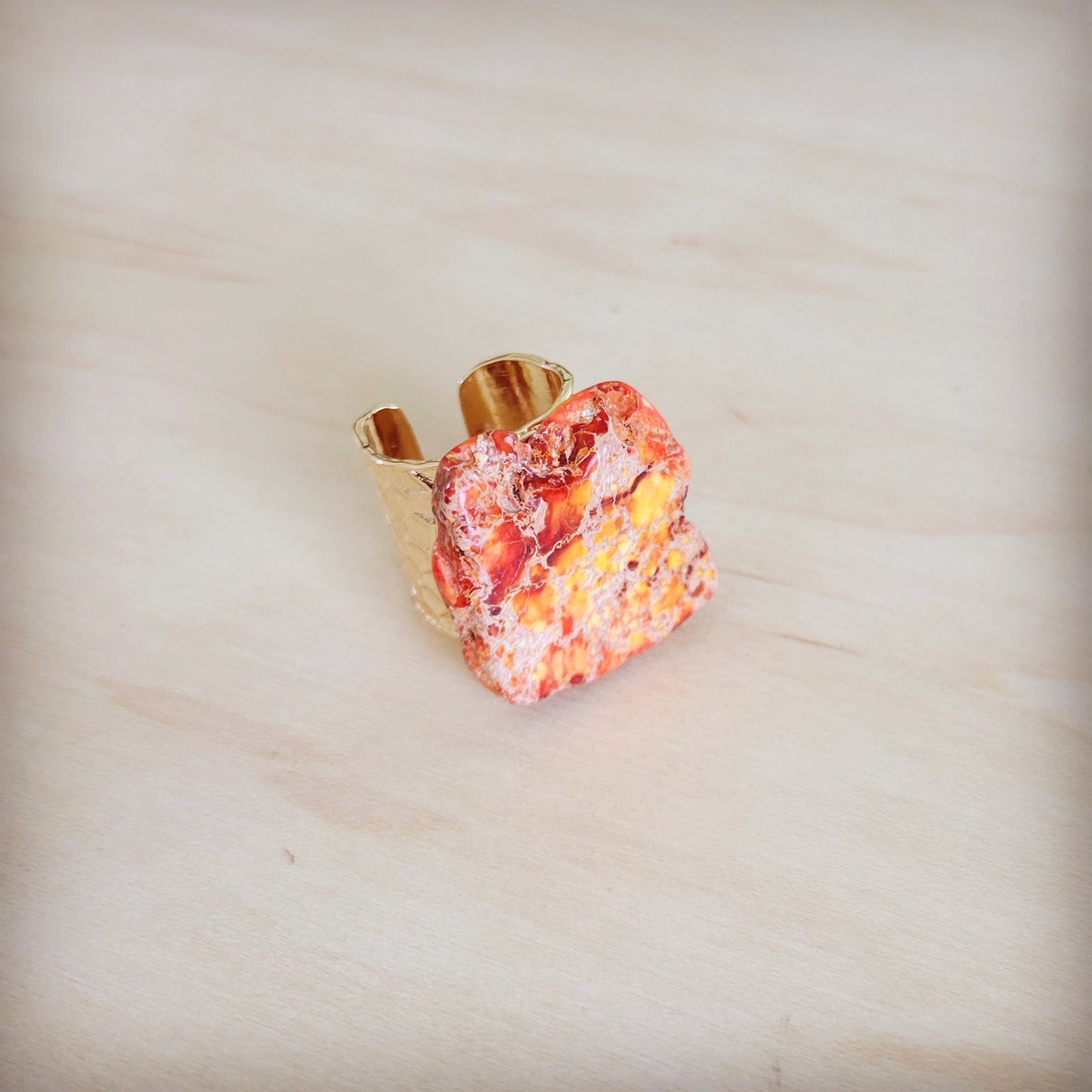 Orange Regalite Western Boho Statement Ring 012ac