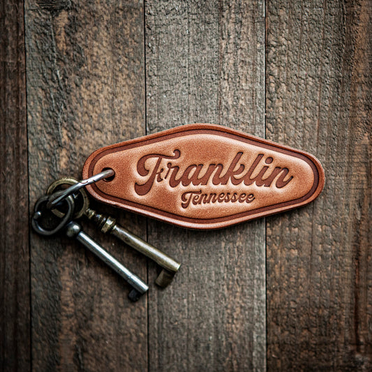 Franklin Tennessee Script Keychain Motel Style
