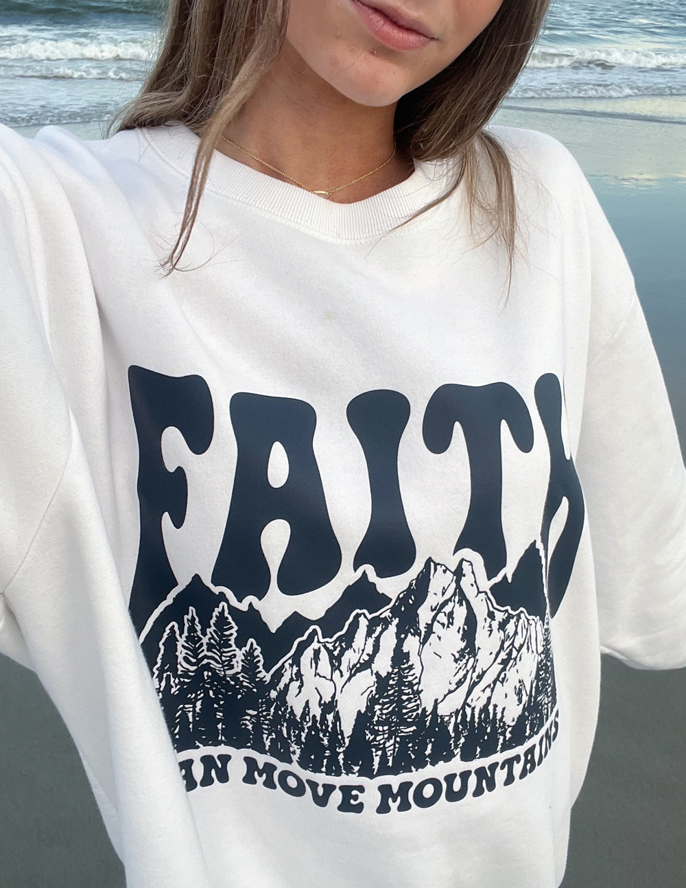 Faith Can Move Mountains Unisex Crewneck