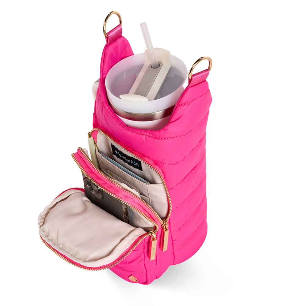 HydroBag® Handle™ - Bright Pink with Pink and Green Striped Strap