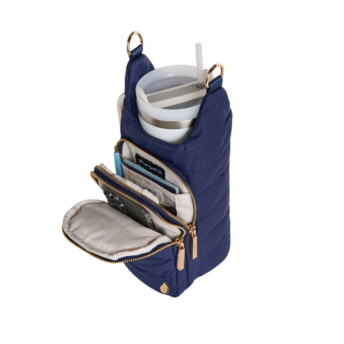 HydroBag® HANDLE®- Island Navy Matte with Pink and Navy Strap