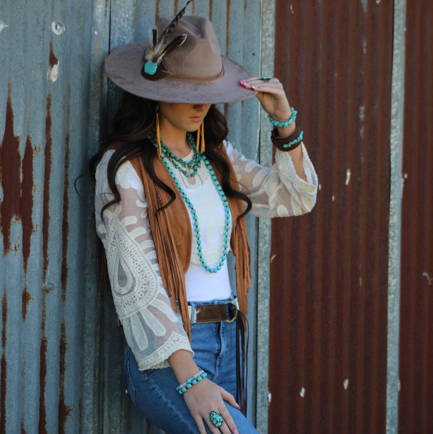 **Turquoise Blue Melon Beaded Stretch Bracelet 809g