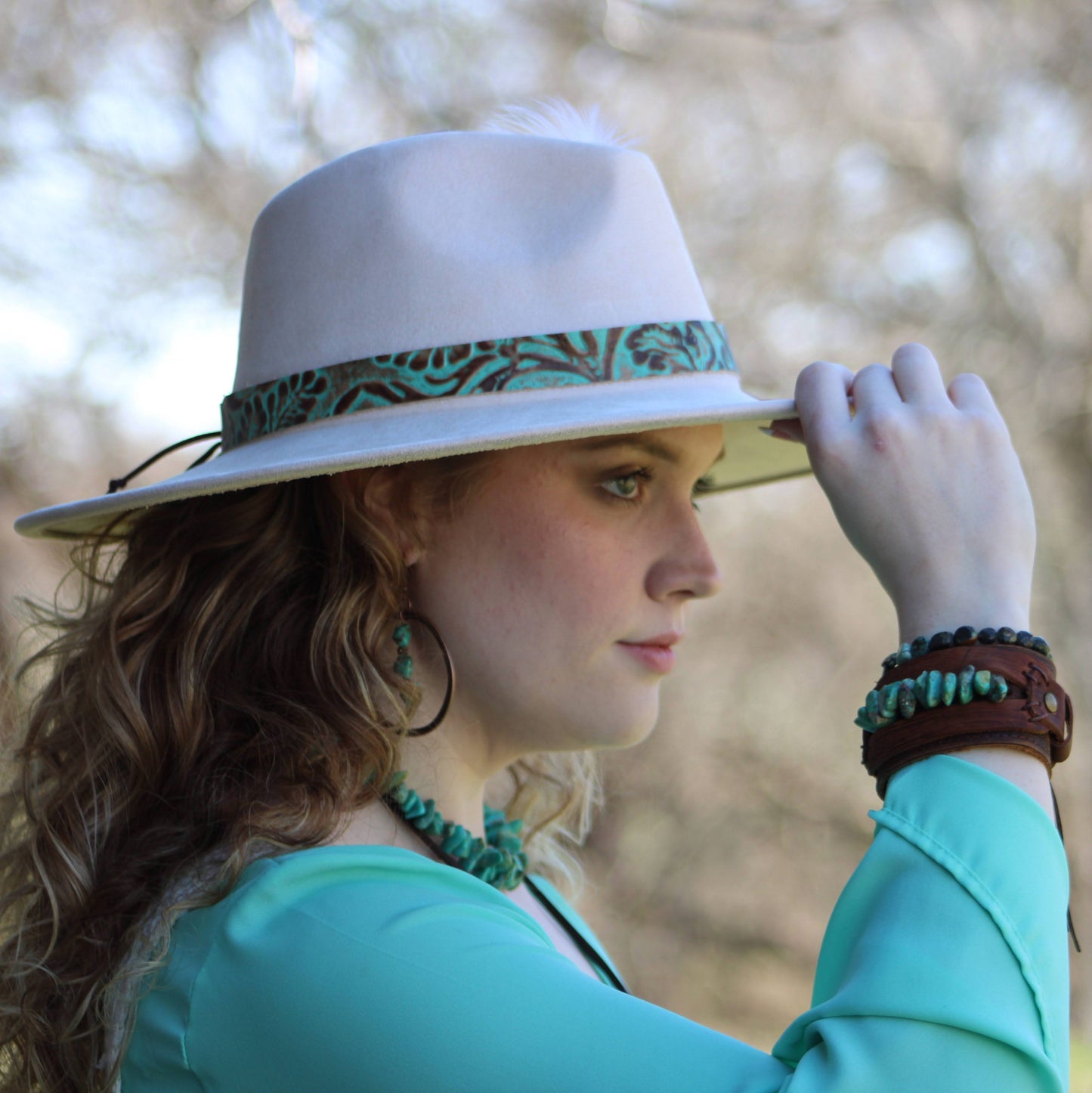 Chunky Genuine Natural Turquoise Beaded Collar Necklace 245b