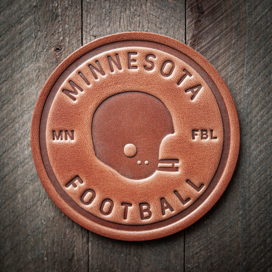 Minnesota Football Leather Coaster