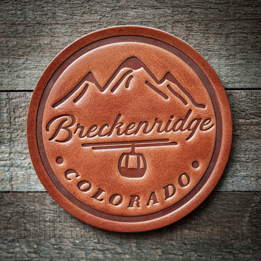 Breckenridge Colorado Leather Coaster