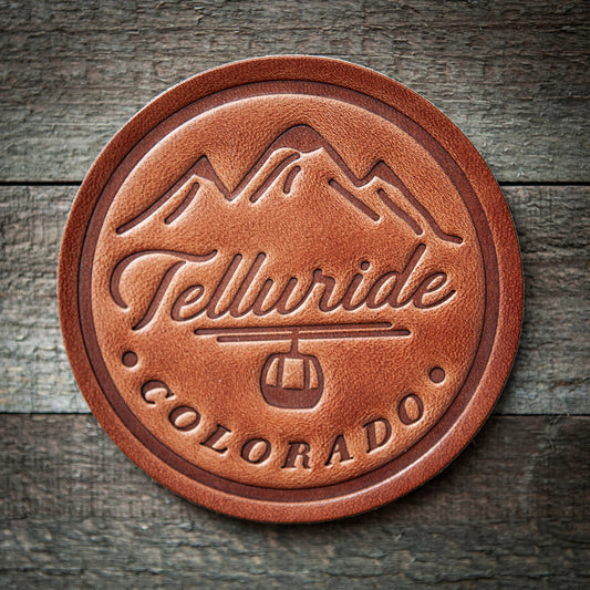 Telluride Colorado Leather Coaster