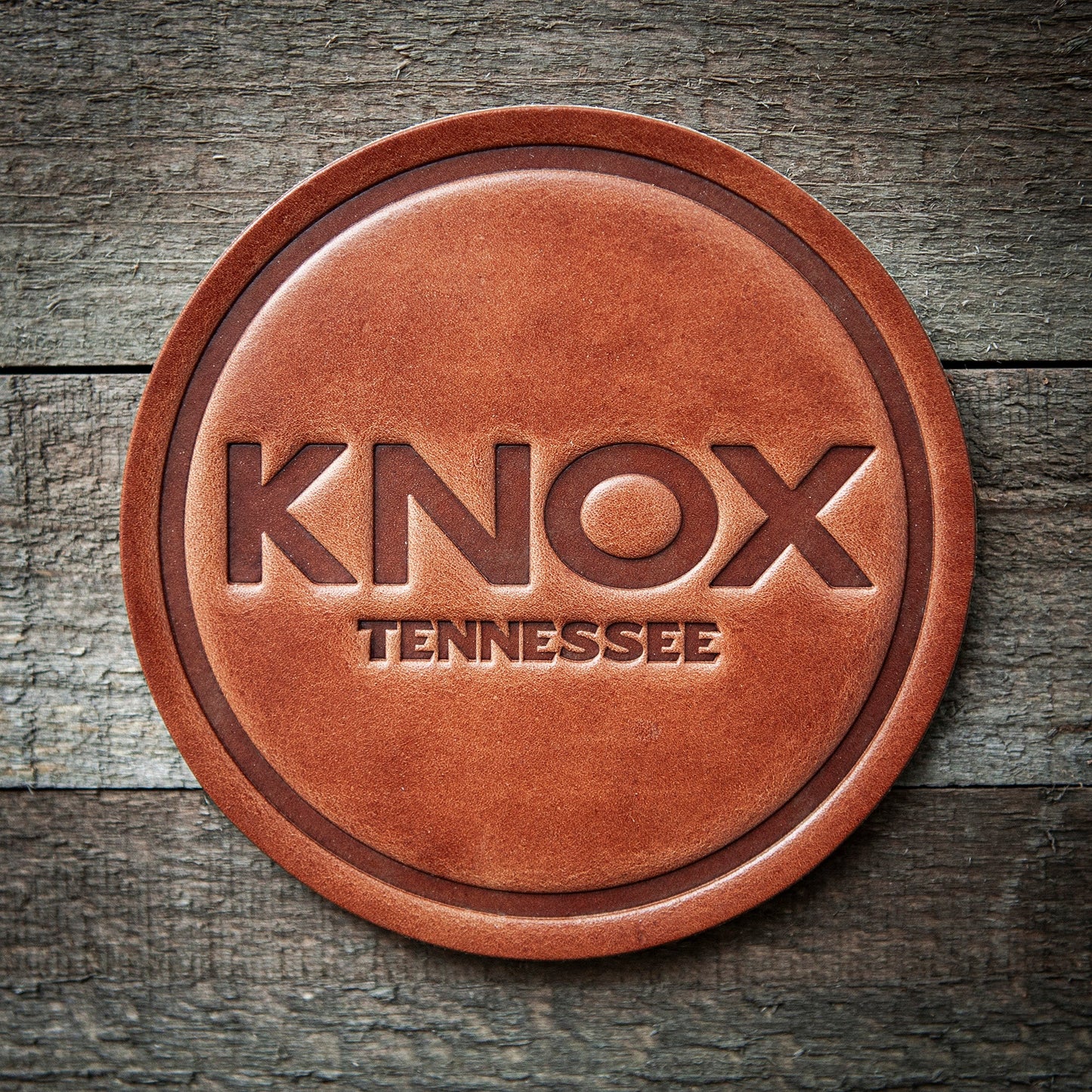 KNOX Knoxville Tennessee Leather Coaster