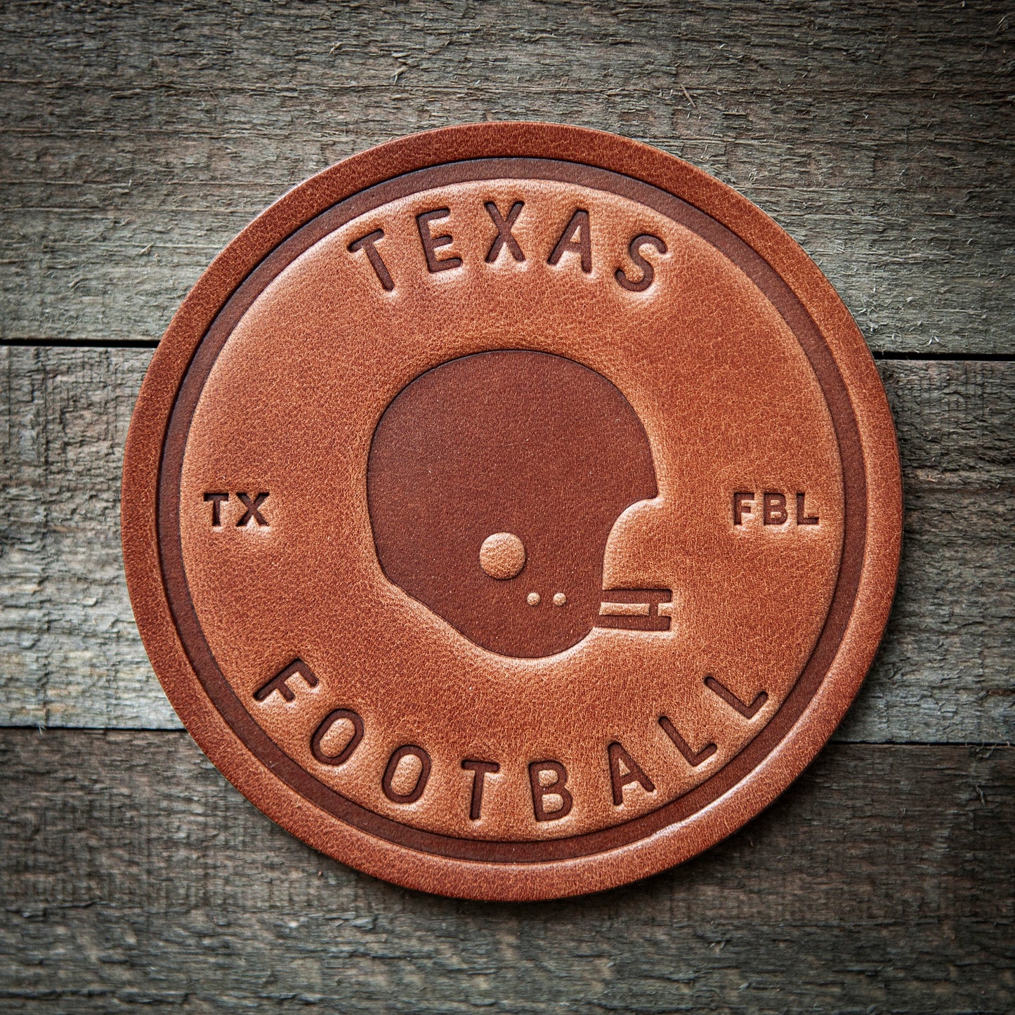 Texas Football Leather Coaster
