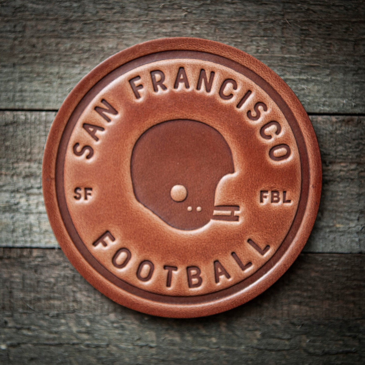 San Francisco Football Leather Coaster