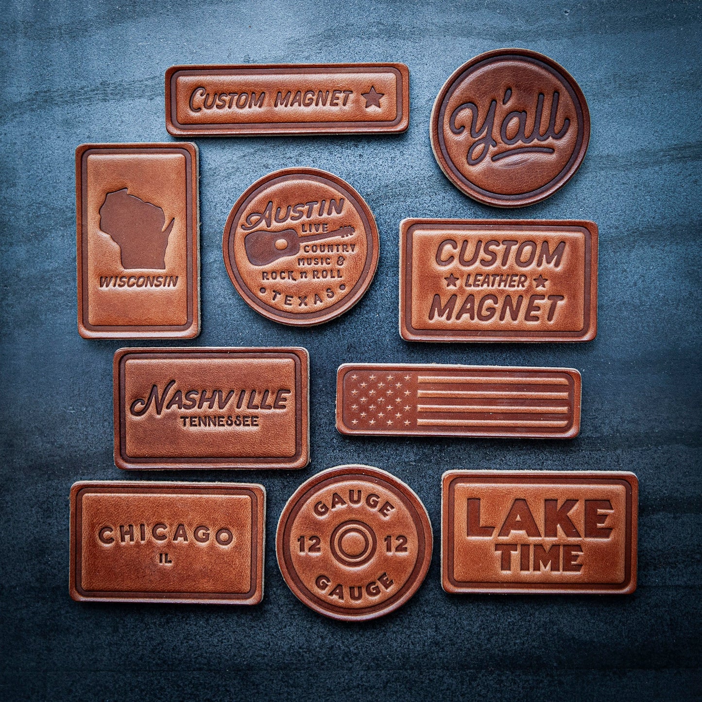 Salt Lake City Utah Leather Magnet Block Style
