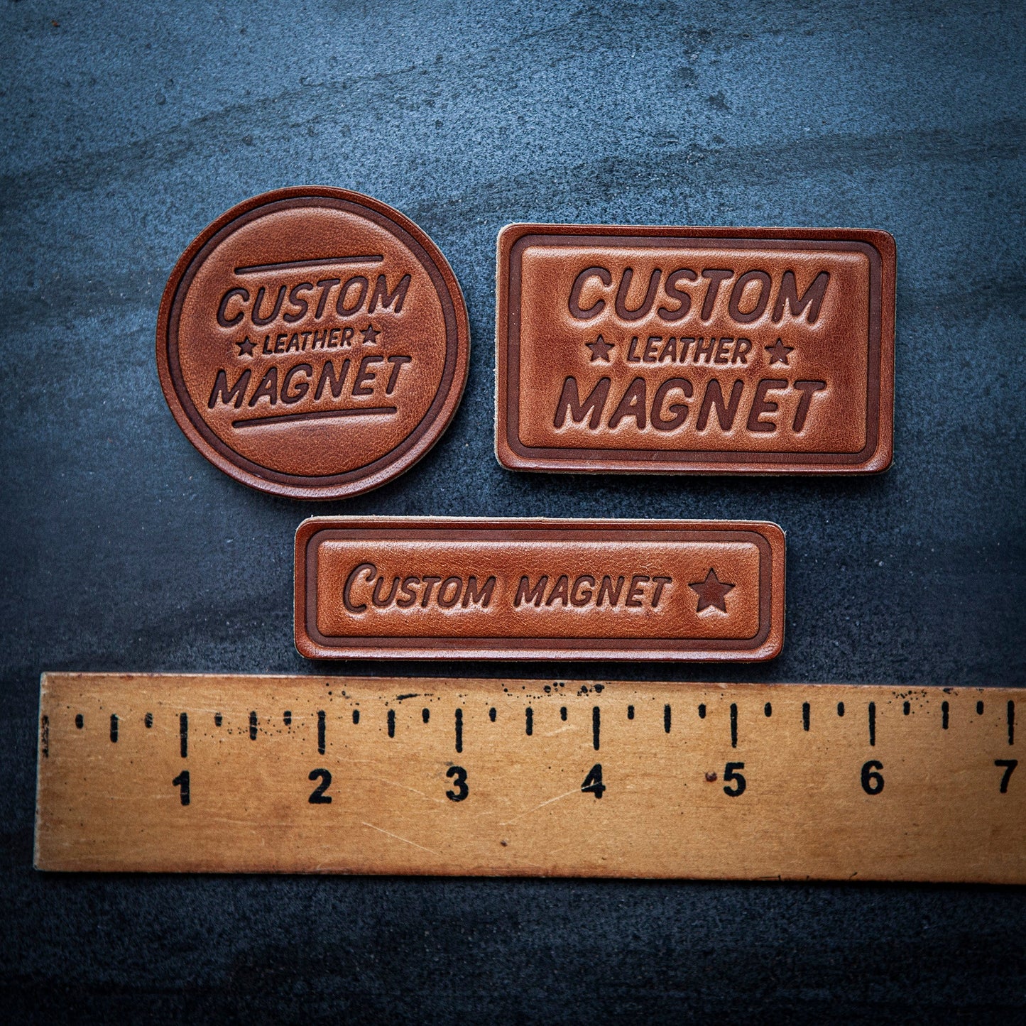 Chicago Illinois Arc Leather Magnet Block Style