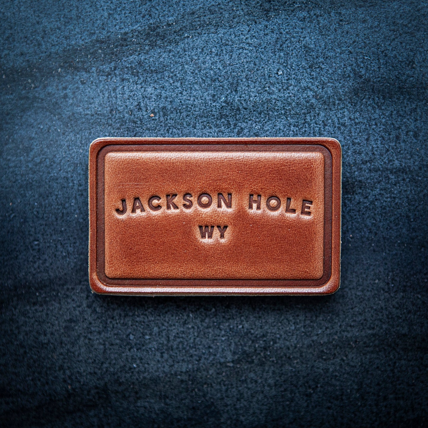 Jackson Hole Wyoming Arc Leather Magnet Block Style