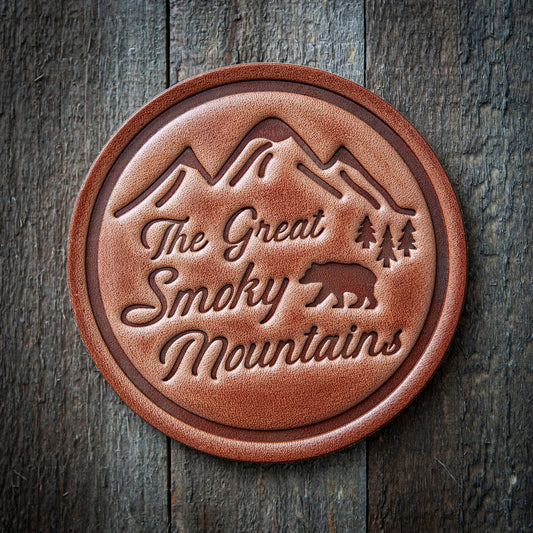 Great Smoky Mountains Leather Coaster