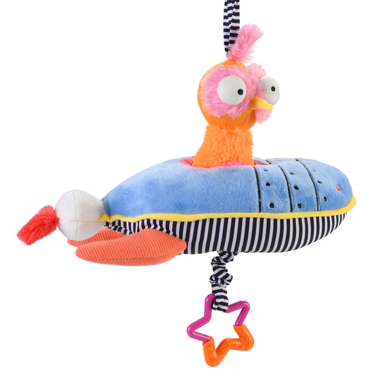 Ollie the Oddball Oddbird Rocket Ship Musical Pull Activity Toy