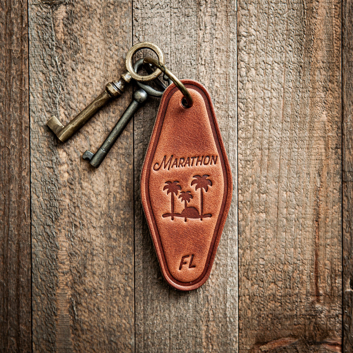 Marathon Florida Leather Keychain Motel Style