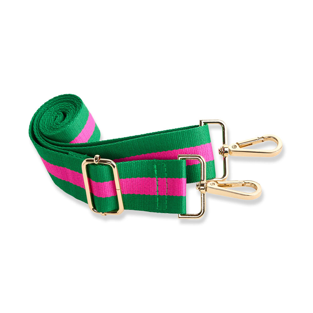 Bright Pink HydroBag® with Pink and Green Striped Strap