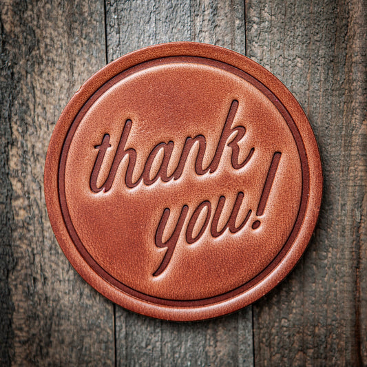 Thank You Leather Coaster