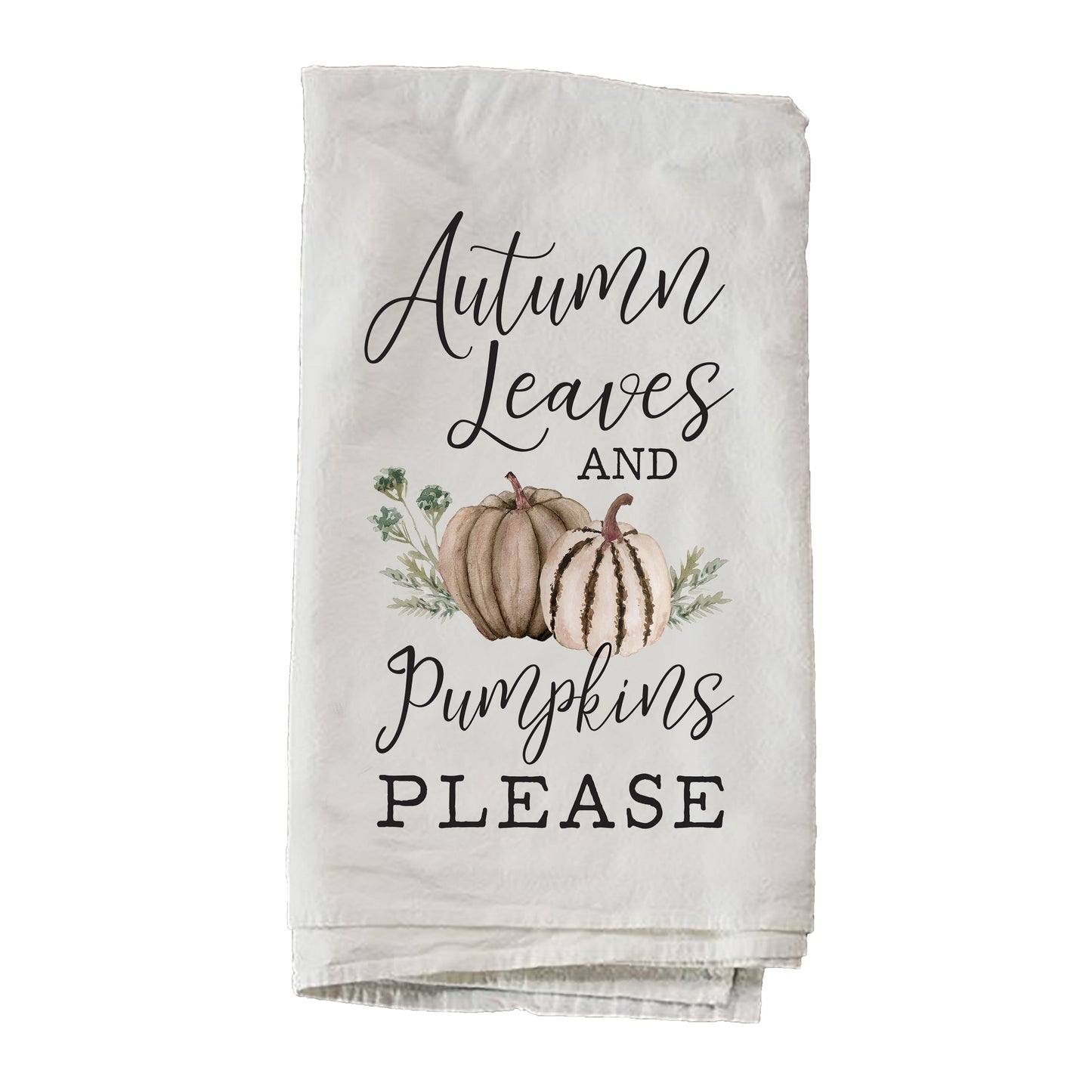 Autumn Leaves And Pumpkins Please Towel