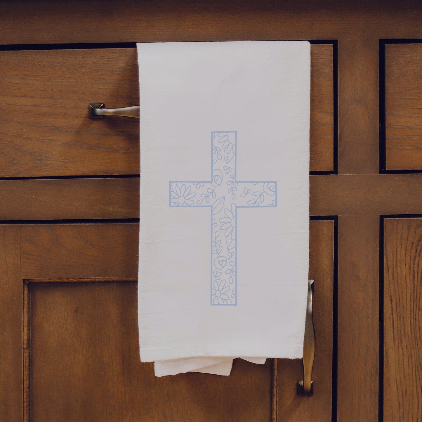 Floral Cross By Brooke Nicole Designs Towel