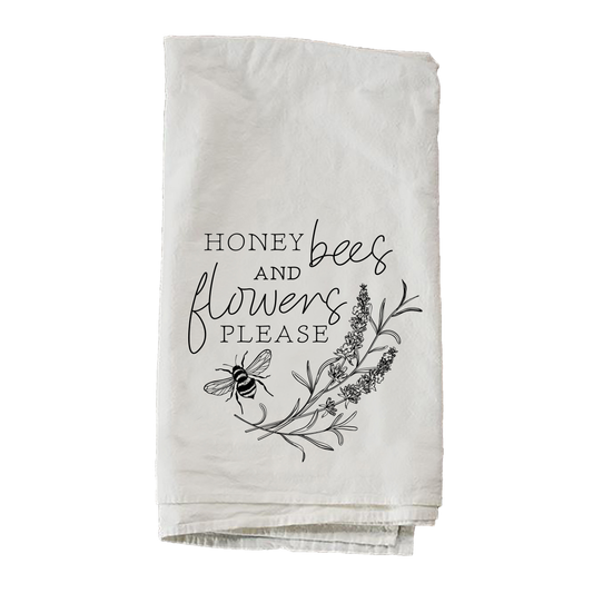 Honey Bees And Flowers Please Towel