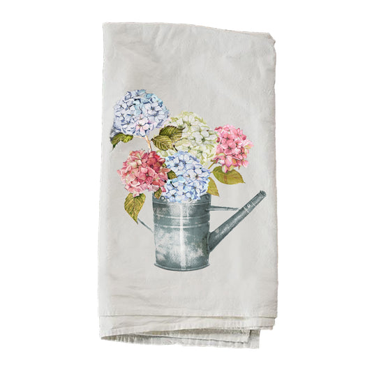 Hydrangeas In Watering Can Towel