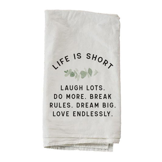 Life Is Short Greenery Towel