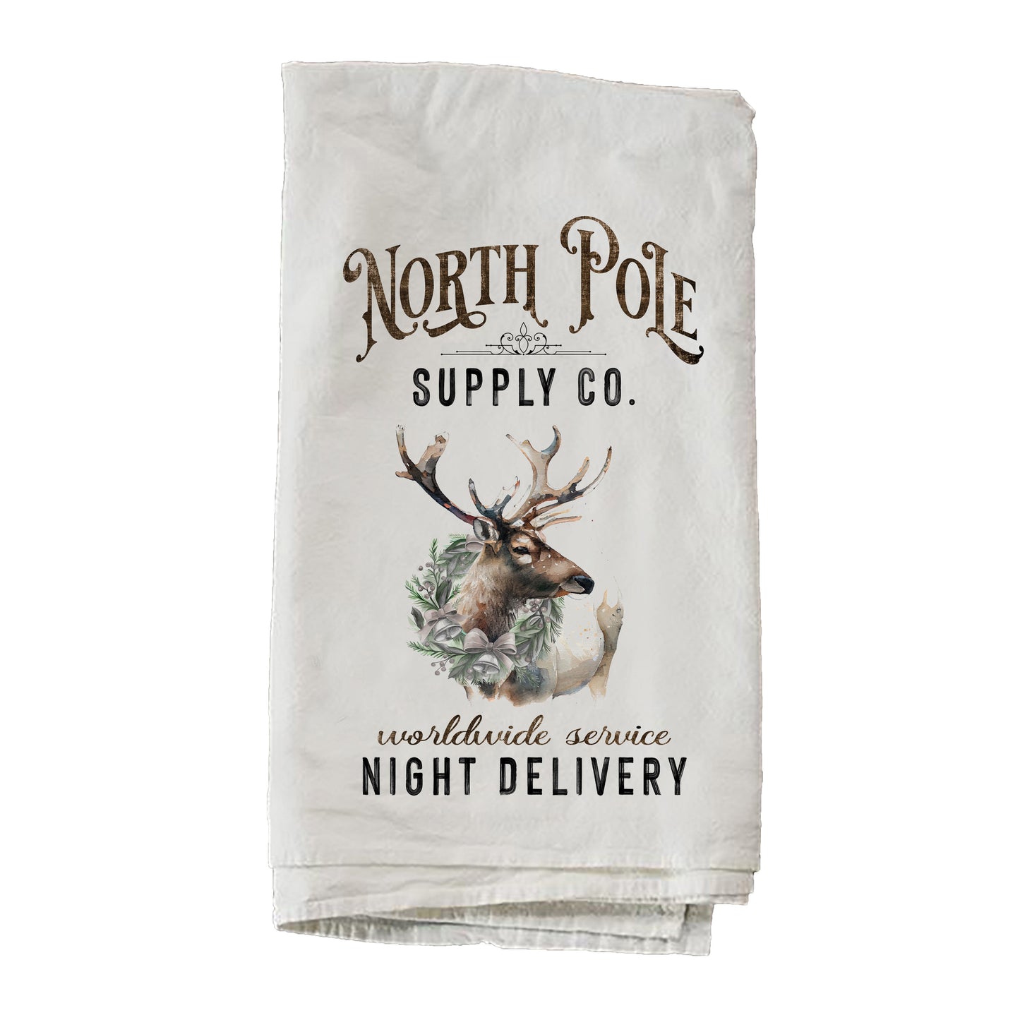 North Pole Supply Co Reindeer Towel