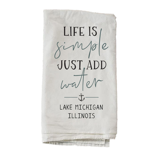 Personalized Life Is Simple Just Add Water Towel