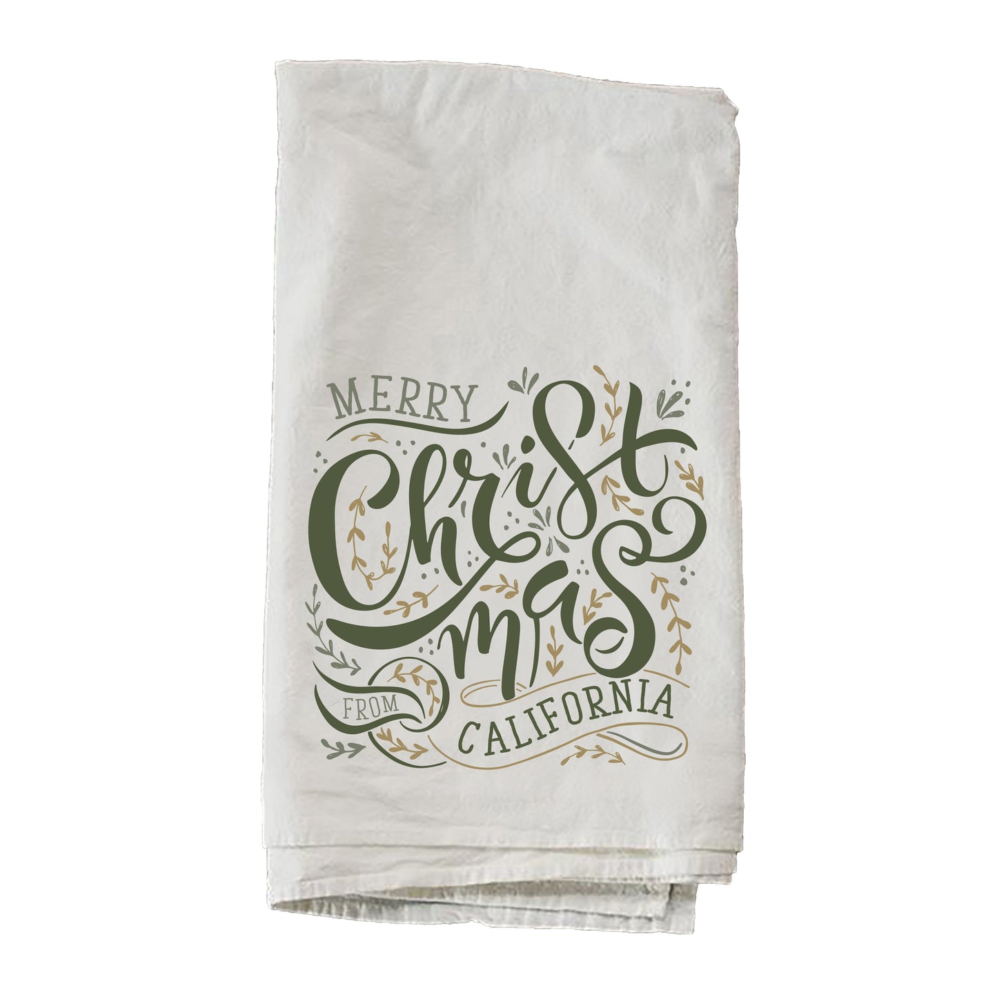 Personalized State Merry Christmas From Green Towel