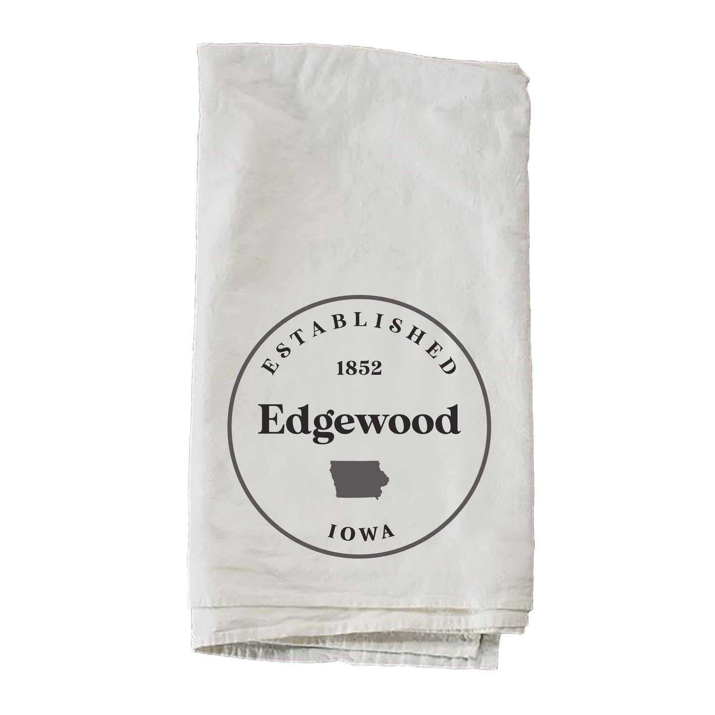 Personalized Year City State Gray Round Towel