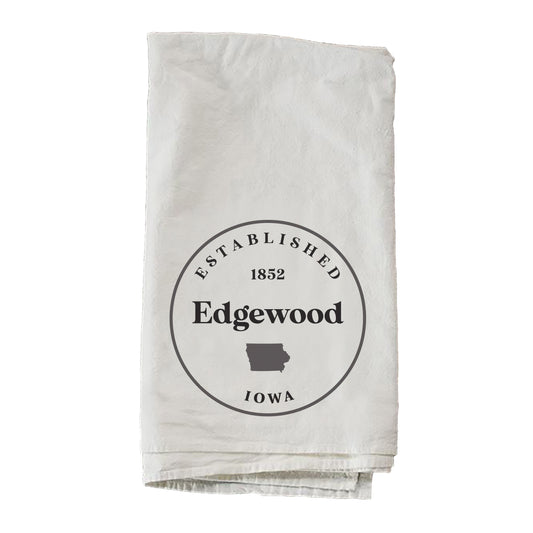 Personalized Year City State Gray Round Towel