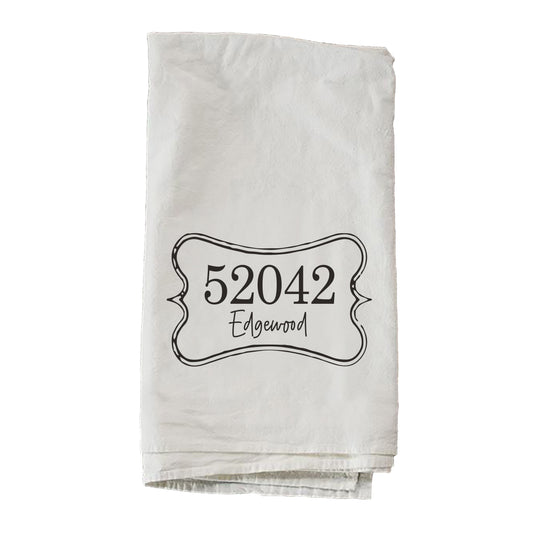 Personalized Zip And City In Frame Towel